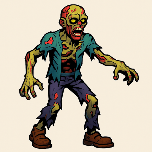 Zombie.
In-Game asset.  High contrast.  No shadows