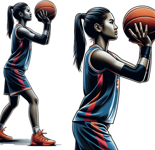 basketball player.
Single Game Texture. In-Game asset. 2d. Blank background. High contrast. No shadows.