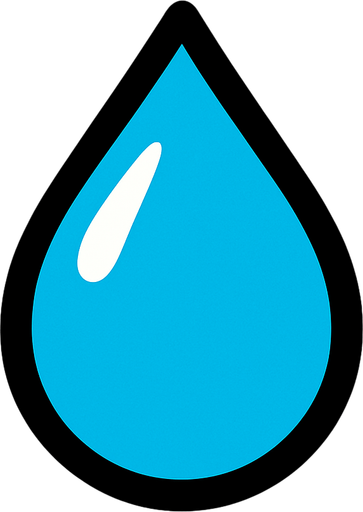 One drop of rain.
In-Game asset.  2d.  High contrast.  No shadows