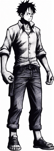 Replace the man with Monkey D. Luffy