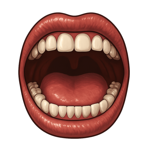 realistic mouth.
In-Game asset.  2d.  High contrast.  No shadows