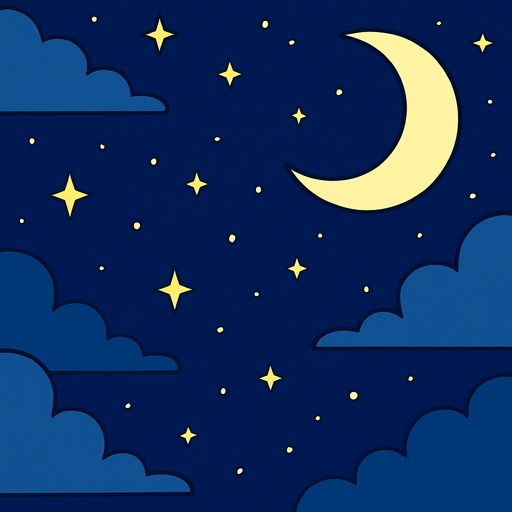 fond d'écran CIEL nocturne.
In-Game asset.  2d.  High contrast.  No shadows