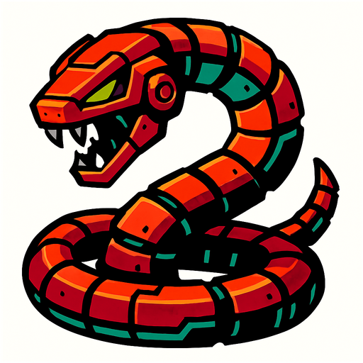 enemy robotic snake.
In-Game asset.  2d.  High contrast.  No shadows