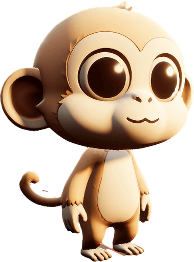 Monkey full body animation unreal engine seen from the side very cute
In-Game asset. 3d. Blank background. High contrast. No shadows