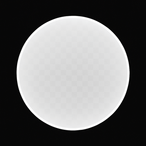 half transparent white and complately round thing.
In-Game asset.  2d.  High contrast.  No shadows