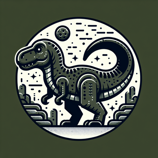 Dinosaur.
Single Game Texture.  In-Game asset.  2d.  Blank background.  High contrast.  No shadows