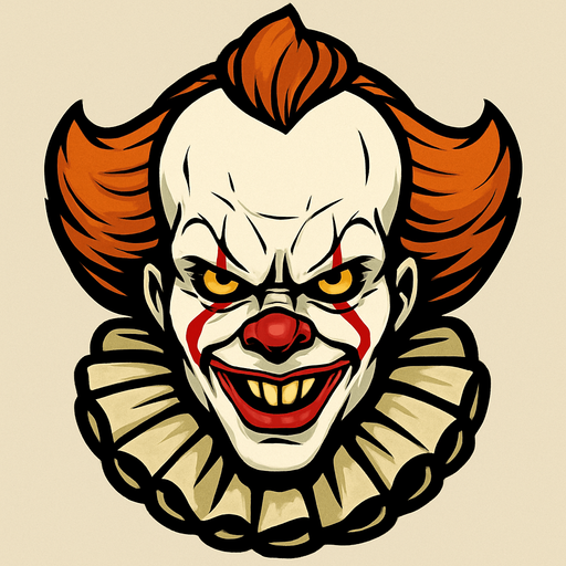 pennywise head.
In-Game asset.  2d.  High contrast.  No shadows