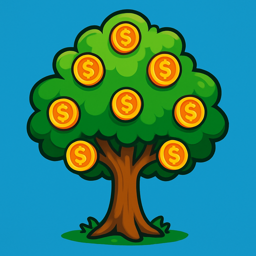 money tree.
In-Game asset.  2d.  High contrast.  No shadows