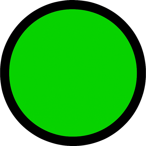 green circle button.
In-Game asset.  2d.  High contrast.  No shadows