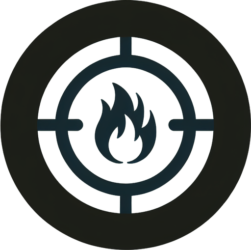 Minimal Ui icon of target sign on a fire icon..
sand background