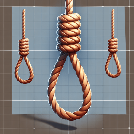 a hanging rope.
Single Game Texture.  In-Game asset.  2d.  Blank background.  High contrast.  No shadows