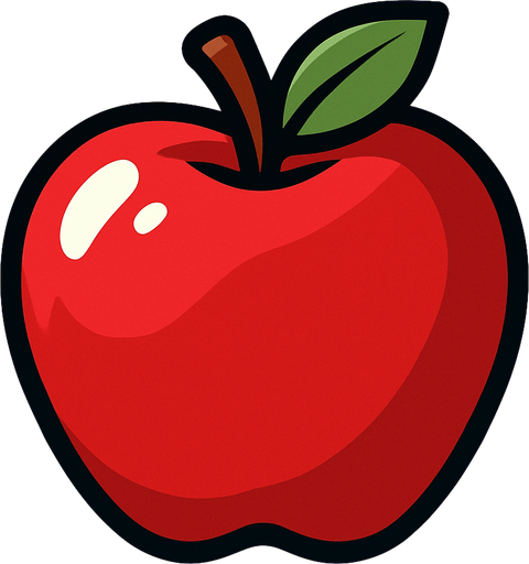 Shiney Apple vecor.
In-Game asset.  2d.  High contrast.  No shadows
