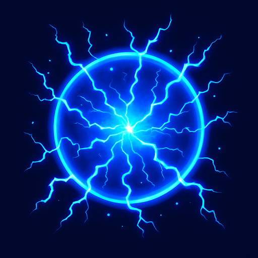 Electric blue plasma ball.
In-Game asset.  2d.  High contrast.  No shadows