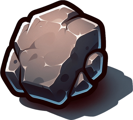 Little rock. Single Game Texture. In-Game asset. 2d. Blank background. High contrast. No shadows.
