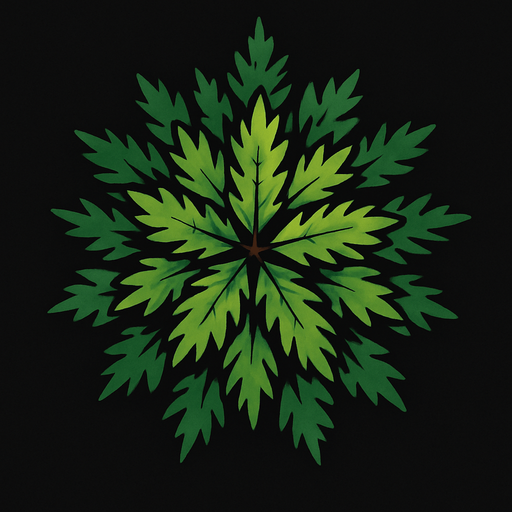 pine tree seen from above.
In-Game asset.  2d.  High contrast.  No shadows