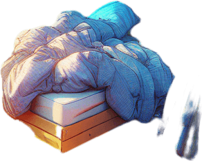 dağınık bir yatak odası, odanın içinden görünüm 3d renkli