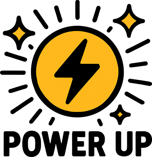 power up.
In-Game asset.  2d.  High contrast.  No shadows