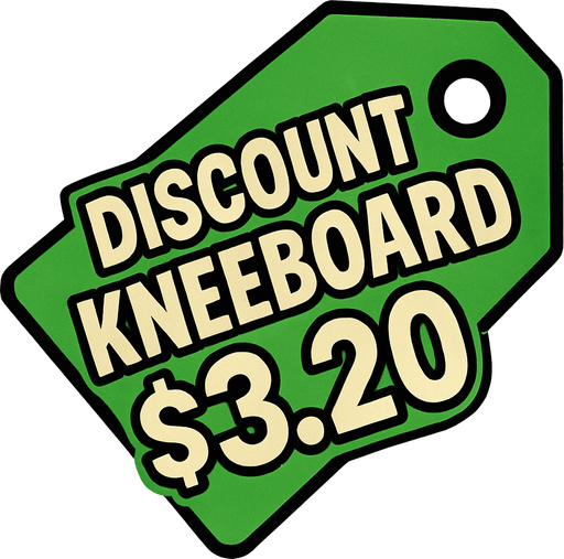 Green price tag that says discount kneeboard $3.20.
In-Game asset.  2d.  High contrast.  No shadows