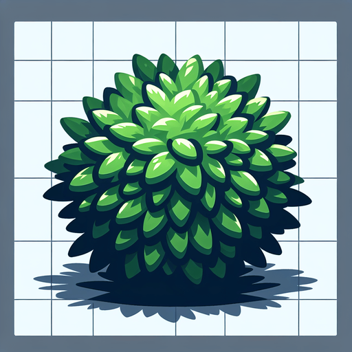 bush.
Single Game Texture. In-Game asset. 2d. Blank background. High contrast. No shadows.