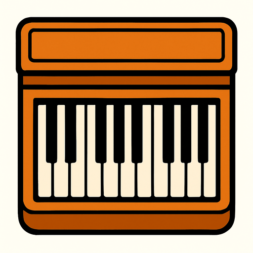 top view piano.
In-Game asset.  2d.  High contrast.  No shadows