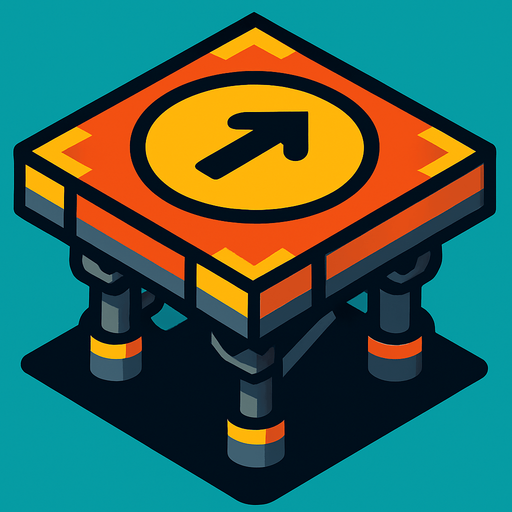 rocket landing platform.
In-Game asset.  2d.  High contrast.  No shadows