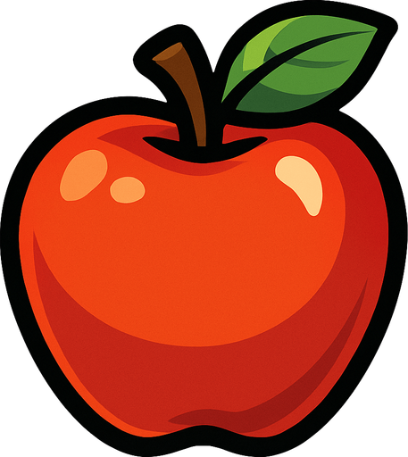 Apple.
In-Game asset.  2d.  High contrast.  No shadows