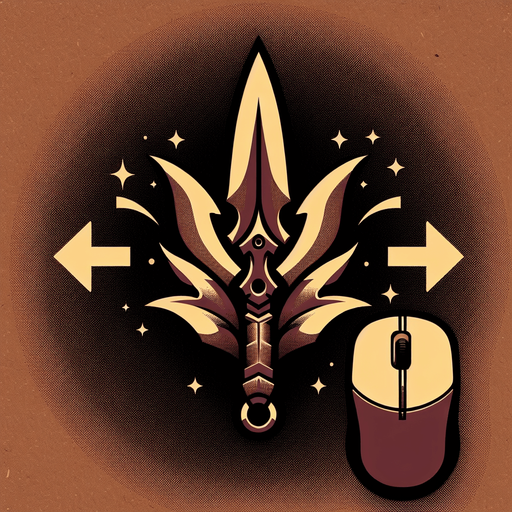 Brown Lasersaber in vertical position, next to it the same horizontally. In between, there is a back-and-forth arrow and a computer mouse..