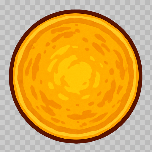 Golden pancake transparent transparent 2d 2d 2d 2d 2d 2d 2d topdown view topdown view topdown view.
In-Game asset.  2d.  High contrast.  No shadows