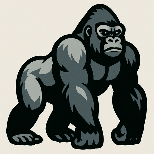 Silverback gorilla.
In-Game asset.  2d.  High contrast.  No shadows
