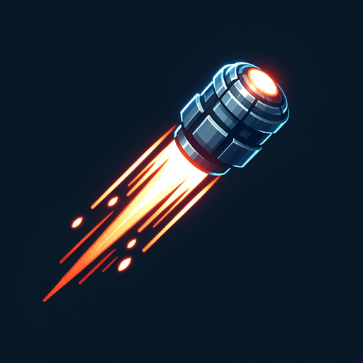 A laser bullet.
Single Game Texture. In-Game asset. 2d. Blank background. High contrast. No shadows.