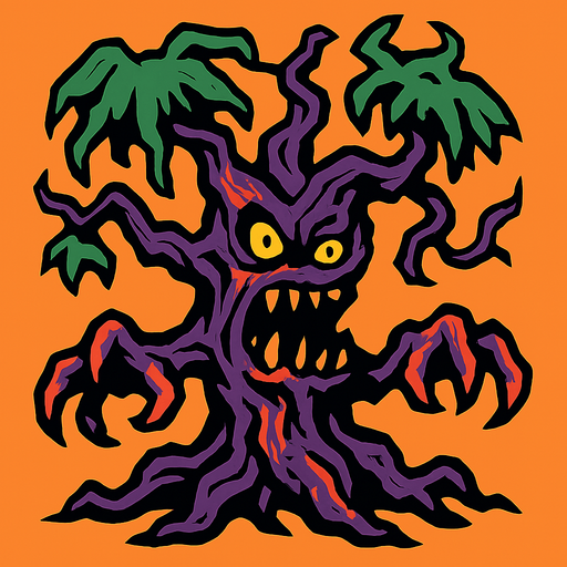 mutant tree.
In-Game asset.  2d.  High contrast.  No shadows