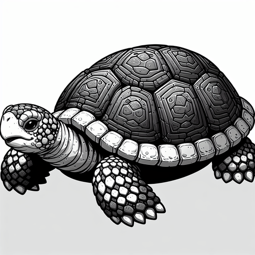 Turtle.
Single Game Texture.  In-Game asset.  2d.  Blank background.  High contrast.  No shadows