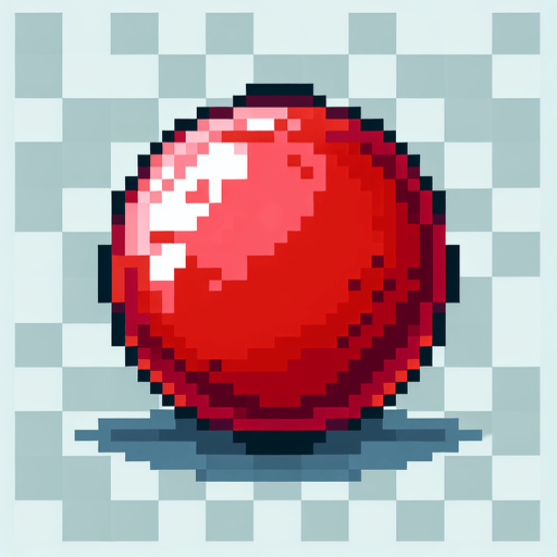 pixel art of a red orb.
Single Game Texture. In-Game asset. 2d. Blank background. High contrast. No shadows.