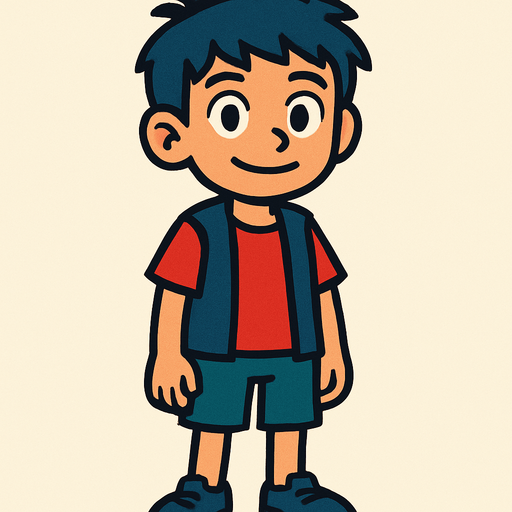 Petit garçon de 12 ans.
In-Game asset.  2d.  High contrast.  No shadows