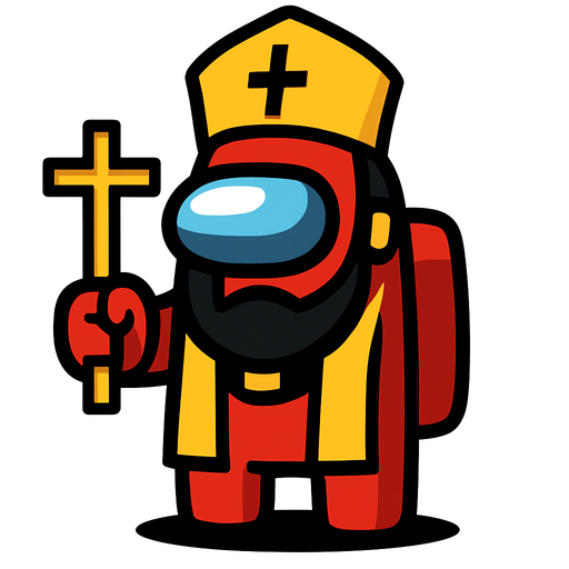 hristiyan amongus but its boss

In-Game asset.  2d.  High contrast.  No shadows