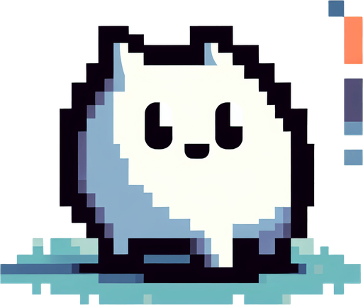 8-bit. cartoon. stray cat ghost. white. Single Game Texture. In-Game asset. 2d. Blank background. High contrast. No shadows.