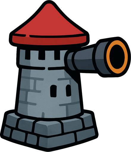 Defense tower.
In-Game asset.  2d.  High contrast.  No shadows
