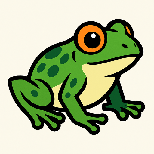 Kısa Kuyruklu Genç Kurbağa.
In-Game asset.  2d.  High contrast.  No shadows