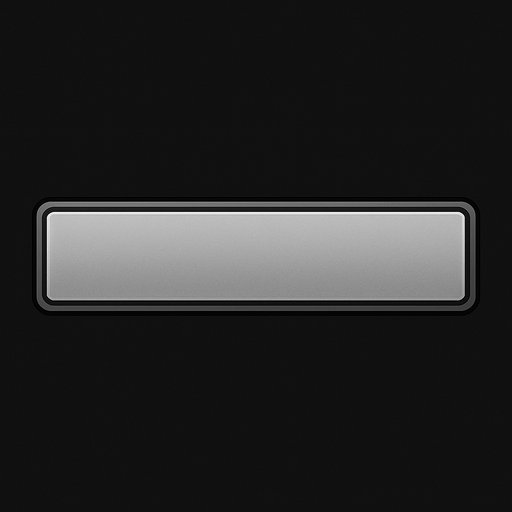 A long rectangular bar with soft grey gradient and a fine outline near the edge..
In-Game asset.  2d.  High contrast.  No shadows