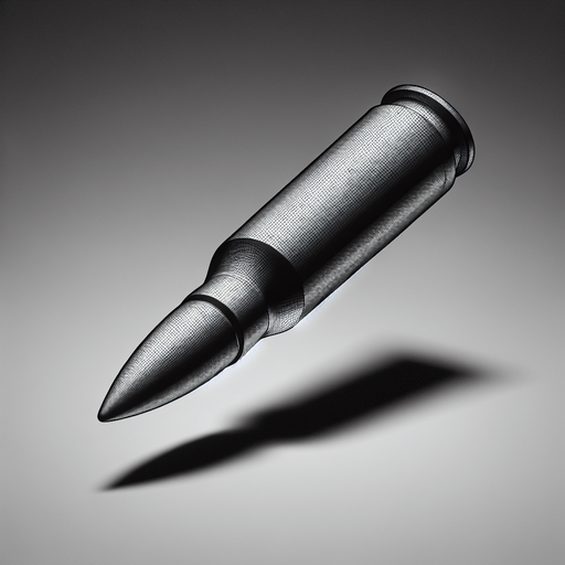 bullet 2d.  Blank background.  High contrast.  No shadows