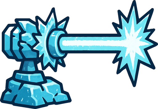 Just laser, but ice.
In-Game asset.  2d.  High contrast.  No shadows