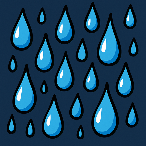raindrops.
In-Game asset.  2d.  High contrast.  No shadows