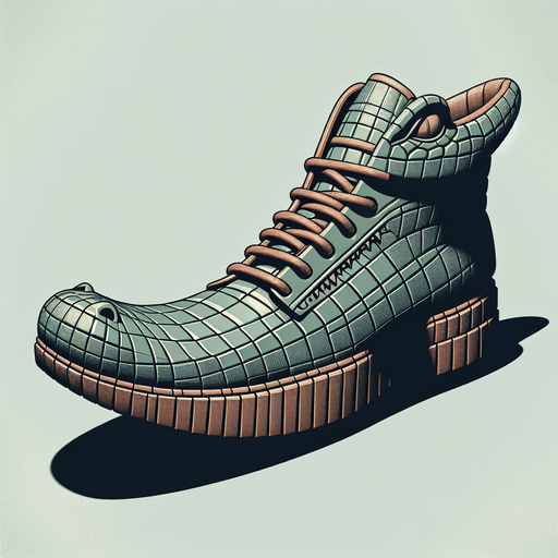 one gator shoe side view.
Single Game Texture.  In-Game asset.  2d.  Blank background.  High contrast.  No shadows
