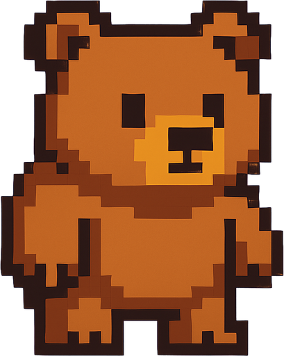 Pixel bear.
In-Game asset.  2d.  High contrast.  No shadows