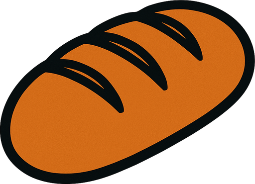 ekmek resmi.
In-Game asset.  2d.  High contrast.  No shadows