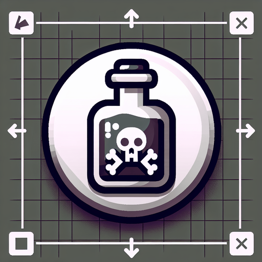 Poison vial button..
Single Game Texture. In-Game asset. 2d. Blank background. High contrast. No shadows.