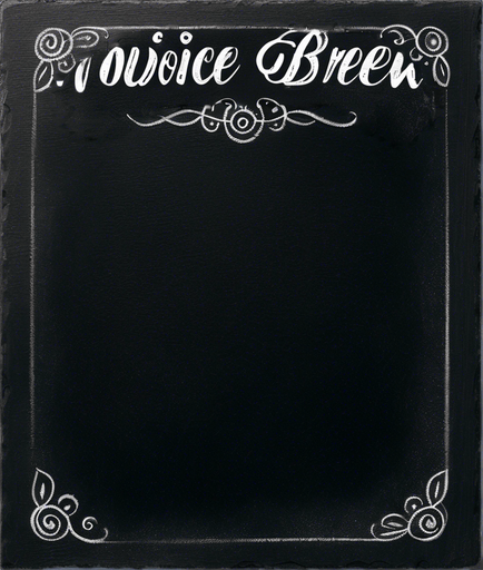 Text "NOVICE BREW" handwritten in white chalk