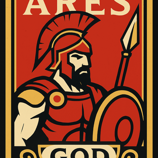 ares god card.
In-Game asset.  2d.  High contrast.  No shadows