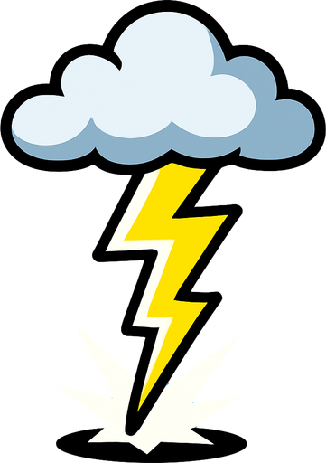 A 2D Survivor.io style lightning strike from a cloud in the sky to the ground, made by HABBY PTE. LTD..
In-Game asset.  2d.  High contrast.  No shadows