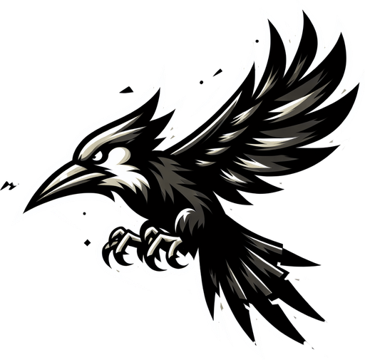 flyin evil woodpecker bird.
Single Game Texture.  In-Game asset.  2d.  Blank background.  High contrast.  No shadows